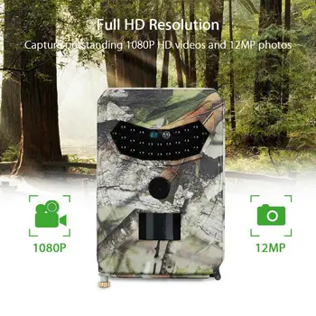 TRAVOR HD Medžioklės Kamera, 1080P Laukinių Priežiūros Versija Gyvūnijos Skautų Kameros Infraraudonųjų spindulių Šilumos Jutiklis Kamera, Foto Spąstus
