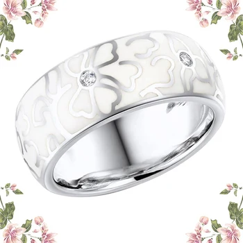 Asmeninį Retro, Rankų Darbo Keramikos Žiedas Moterims, Elegantiška Baltos Gėlės Imitacija Porceliano Žiedas Vestuves Papuošalai