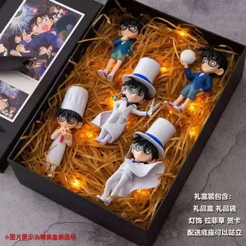 Veiksmų 5vnt/daug Anime Detective Conan Kolekcines Paveikslas Modelis, Žaislai Edogawa Konan Kidd PVC Lėlės Vaikams, Cartoon Gimtadienio Dovanos