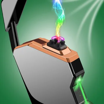 USB Elektros Lengvesni Finger print Touch Gaisro Plazmos Dvigubo Kampo Lengvesni Vėjo Metalo Cigarečių Žiebtuvėliai