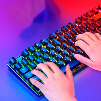 Automatinė Klaviatūros 87 klavišus Mėlyna Jungiklis Žaidimų Klaviatūros Tablet Desktop pc gamer lempos klavišą caps Klaviatūros