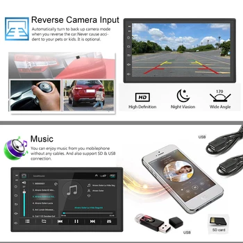 Podofo Android 9.0 2Din Automobilio radijo Multimedia Vaizdo Grotuvas auto Stereo GPS ŽEMĖLAPIS, Skirtas 
