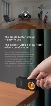 Xiaomi HOTO Smart Lazerinis tolimatis tipo Mini Nešiojamą Namų Matavimo Priemonė Tiksliai Elektroninių Valdovas Ilgai-atstumo Matavimas