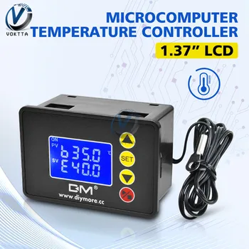 DC 12V 24V 20A AC 110V, 220V 10A Skaitmeninis LCD Mikrokompiuteris Temperatūros Reguliatorius 1.37 colių Termostatas Thermoregulator