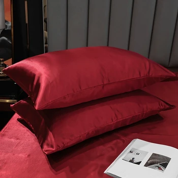 Imitavo šilko audinys MUMS AU FR ru dydis užvalkalas ilgai pillowcover raudonos spalvos, 50*75cm 50*90 cm 2vnt