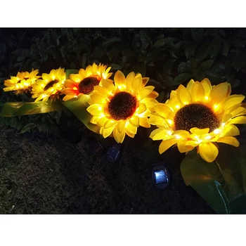 1/2vnt Saulės Saulėgrąžų Žibintai Sodo Lauko LED Gėlių Lempos Kraštovaizdžio Vejos Gėlių Šviesos A1