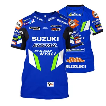 Nauja Vasaros Motociklo 2021 Lauko T-Shirt 3D Spausdinimo SUZUKI Jojimo trumparankoviai Lenktynių Sportiniai Marškinėliai Vyrų Off-Road T-Shirt