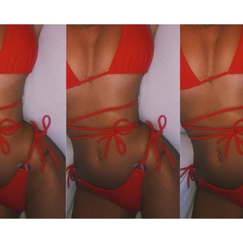 2021 Naujas Seksualus Bikini Tvarstis Brazilijos Bikini Komplektas Push Up Maudymosi Kostiumėliai Moterims Biquini Paplūdimio Micro Maudymosi Kostiumėliai, Mini Moterų Maudymosi Kostiumėlį