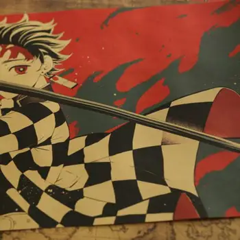 Anime Ir Animacinių Filmų Demon Slayer Kamado Tanjirou Kraftpopieris Plakatas Siena Lipdukas Namo Kambaryje Apdailos Dažymo 50.5x35cm