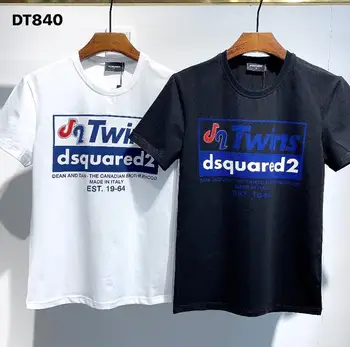 2020 FW Dsquared2 Lauke Logotipas-shirt-T-shirt Moterims / Vyrams Mados Medvilnės Atsitiktinis trumpomis Rankovėmis T-shirt Apvalus Kaklas