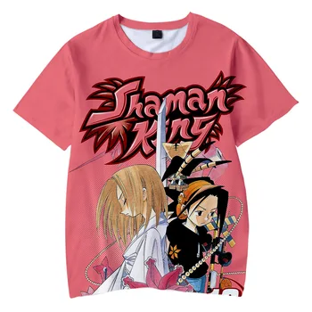 2021 Shaman King Japonijos Anime ir Animacinių filmų Marškinėliai Paauglių Berniukų, Mergaičių Unisex 3D Atspausdintas Harajuku Streetwear Hip-Hop T-Shirt