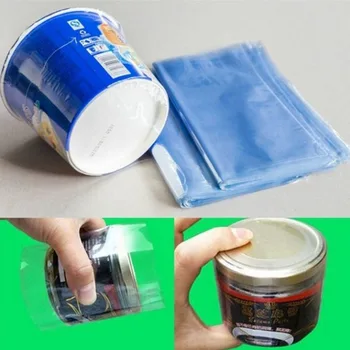 100 vnt PVC šilumos trauktis filmas maišelį pūstuvas šilumos antspaudas butas burną mėlynos spalvos permatomo plastiko maišą nuo šilumos susitraukiančių namų saugojimas surinkimas