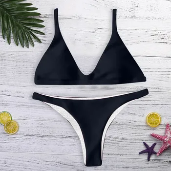 Seksualus Dviejų dalių maudymosi kostiumėlį Moterų Aukšto Juosmens Bikini maudymosi Kostiumėliai, Maudymosi Kostiumą, vientisos Spalvos Plaukimo Kostiumas Moterims Brazilijos Bikini