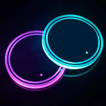 Universalus LED Automobilio Puodelio Laikiklį, RGB Šviesos Kilimėlis Trinkelėmis Gerti Miestelyje Vidaus Apdaila, puodelio Vandens trinkelėmis, automobilių lempos automobilių reikmenys