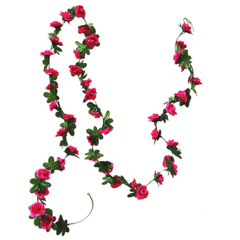 250CM Pink Rose Dirbtinio Šilko Gėlių Girlianda Rudenį Vestuvių Namų Kambario Dekoro Kalėdų Susitarimą Sodo Arch Padirbtų Augalų Vynuogių