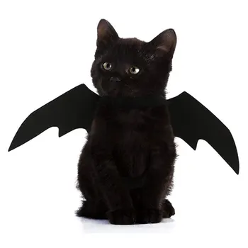 Pet Suknelė Sparno Creative Black Helovinas Suppiles Katės Kostiumas Mielas Šikšnosparnių Sparnus