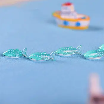 6pcs/daug Mini Cute Lėlės Vietoje, Ryklių, Žuvų Miniatiūrinės Statulėlės Pasakų Veiksmų Žaislas L9CD