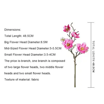 Dirbtinis Magnolia Gėlių, Modeliavimo Gėlę Vestuves Sodo Namų Biuro Stalo Apdailos 1PC