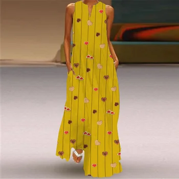 Moterų Vasarą Laisvi V-Kaklo Spausdinti Suknelė 2021 Seksualus 3D Skaitmeninio Gėlių Atsitiktinis Maxi Suknelė Retro Kišenėje Plius Dydis Suknelės Moteris
