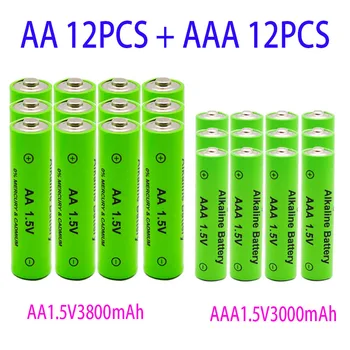 AA/AAA Įkrovimo 1,5 V 3800MAh Ir 3000MAh Šarminės Baterijos Elektroninės Įrangos Žibintuvėlis MP3 Atsarginė Baterija