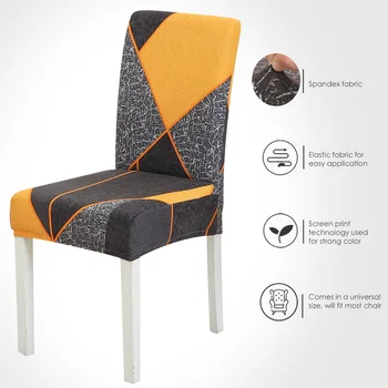 Valgomojo Kėdė Padengti Geometrinis Spandex Elastinga Kėdė Padengti Ruožas Kėdės Sėdynė Atveju, Vestuvių Viešbučio Pokylių sillas de comedor