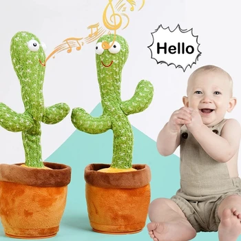 2021 Šokių Kaktusas Žaislas Elektroninių Purtyti Šokti Su Daina Šviesos Įrašymas Garsiakalbis Vaikų Švietimo Pliušinis Žaislas Namų Dekoro