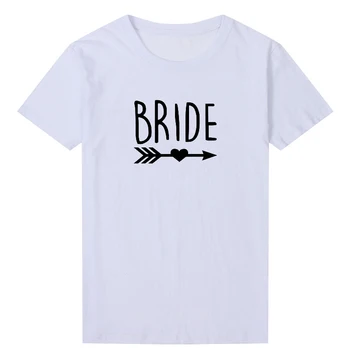 Moterų Bridel T-shirt Bachelorette Šalis Grafinis Tees Komanda Nuotaka T Shirts Vestuvių Moterų Harajuku Atsitiktinis Viršūnes Camisetas Mujer