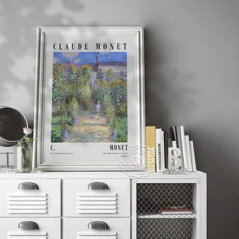 Claude Monet Paroda Plakatas, Menininko Sodo Claude Monet Aukštos Kokybės Spausdinimo Namų Sienų Dekoras Meno Dovanos, Monet 