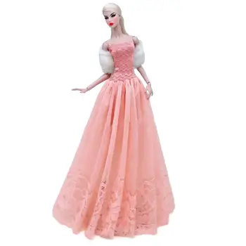 Mados Orange Off Peties Princesė Dress 1/6 BJD Drabužius Barbie Lėlės Drabužių Komplektas Komplektai Šalis Suknelė 30cm Lėlės Priedai