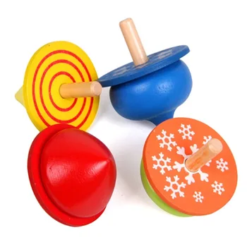 4Pcs/Daug Naujų Medinių Žaislų Spalvinga Viršų Verpimui Montessori Magija Klasikinis Žaislai Viršų Verpimui Švietimo Gimtadienio Dovana