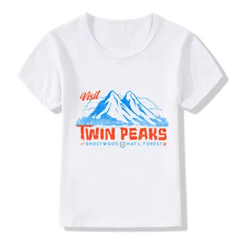 2019 Aplankyti Twin Peaks Spausdinimo Vaikų Juokingi Marškinėliai Vasaros Viršūnes Trumpas Rankovės Berniukų/Mergaičių Drabužius Atsitiktinis Kūdikis Vaikai Trišakiai,ooo2251