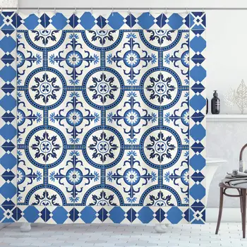 Maroko Dušo Užuolaidos Rytietiški turkijos Stilius Įkvėpė Mozaikos Motyvai, Klasikinis, Retro Dizaino Vonios kambario Užuolaidų Dekoro Rinkinys