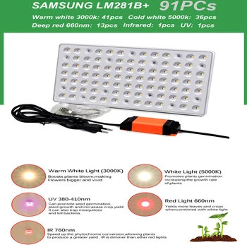 3 Metų Garantija Samsung LM281B 600W LED Grow Light Visą Spektrą Kambarinių Augalų Palapinė Hydroponics Sistema DARŽOVIŲ Daigai Auga Lempos