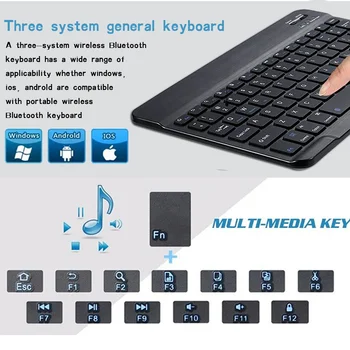 Planšetinio kompiuterio Atveju, Huawei MediaPad M5 Lite 10.1 Colių/M5 10.8 Colių PU Oda Padengti Atveju + Portable Bluetooth Klaviatūra + Nemokamas Stylus