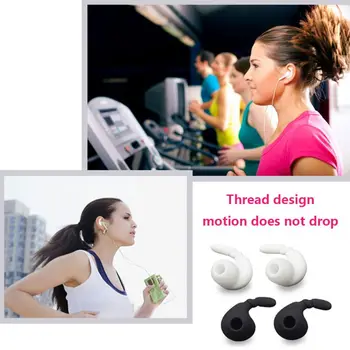 1 Pora Ausinių Padengti In-Ear Patarimai Minkšto Silikono Oda Ausies Kabliuko Patvarus Ausinės Reikmenys, Sporto Bluetooth 