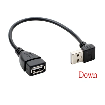 USB 2.0 A Male į Moterų 90 Kampu Pratęsimo Adapterio kabelis, USB2.0 dešinę/į kairę/žemyn/aukštyn laido Adapterio kabelį karšto pardavimui, aukštos kokybės