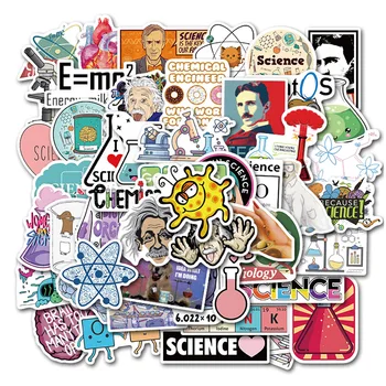 50PCS Cheminių Eksperimentų Lygtį Smegenų Mokslo Laboratorijos Lipdukai, Nešiojamas Riedlentė Bagažo Automobilių Stilius Doodle Lipdukai