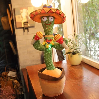 Šokių Kaktusas Elektronų Pliušinis Žaislas Minkštas Pliušinis Lėlės Kūdikiams Kaktusas, Kad Gali Šokti Ir Dainuoti Balso Interaktyvus Bled Stark Žaislas Vaikas