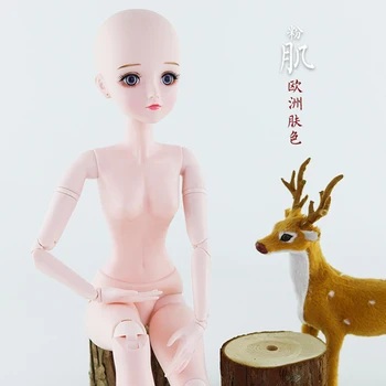 60cm Bjd Doll 1/3 21 Kilnojamojo Bendras Plastiko Nuogas Kūnas 3D Akis-Ilgi Plaukai Moterų Mados Lėlės Vadovai Žaislai Mergaitėms 