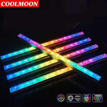 Aliuminio lydinio, RGB, PC Atveju LED Juostelės 5V A-RGB Diamond Šviesos Ruože 28cm Magnetinio pritraukti spalva keičiasi