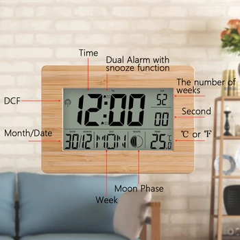 Laikrodis-žadintuvas, LCD Skaitmeninį Signalą Dieną, Laikrodis, Dvigubo Žadintuvo Spalvos Daugiafunkcį Temperatūra Stalo Laikrodžiai su Termometru