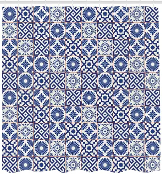 Maroko Vonios kambarys Dušo Užuolaidos Senoji Osmanų Stiliaus Įkvėptas Derinys Maroko Plytelės, Modernių Atspalvių Dekoro Multi-dydis Vonios Uždanga