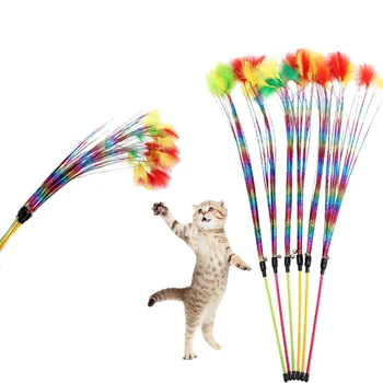 Copetsla Nauja Katė Žaislų, 15 Tipų Kačių Interaktyvūs Žaislai Juokinga Stick Katė Mokymo Reikmenys Plunksnų Lazdele Pelės Žaislas Katėms Kitten Pet