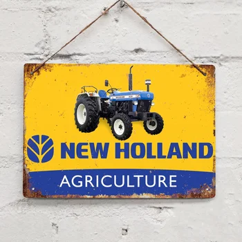 New Holland Žemės Ūkio Traktoriaus Ūkio Derliaus Alavo Pasirašyti Metalo Dekoro Metalo Pasirašyti Sienos Ženklas, Sienų Dekoras