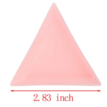 5vnt Plastiko Trikampis Nagų Plokštelės Nagų Dailės kalnų krištolas Granulių Kristalų Saugojimo Plokštė Manikiūro Įrankių Priedų