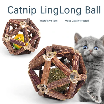 Katžolių Kamuolys Kačių Žaislai, Interaktyvus Žaislas Kačiukas Matatabi-Polygonum Valyti Kačių Dantis Sveikus Katžolių Mediniai Rutuliai Naminių reikmenys