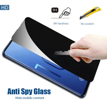 Stabdžių Peep Privatumo Telefonas Stiklo Samsung Galaxy A7 2018 A6 A9 A8 Plus Anti Spy Screen Protector, Stiklo Samsung A50 A70 A30