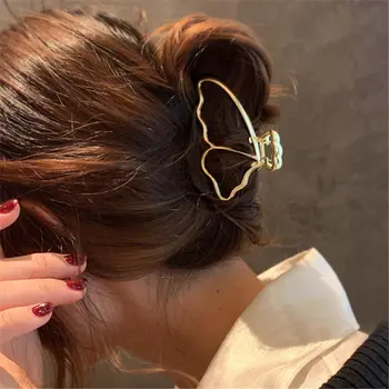 [Xwen] Naujų Moterims, Elegantiškas Aukso Tuščiaviduriai Geometrinis Plaukų Žnyples, Metalo Drugelis Staigius Šukuosena Mada, Plaukų Aksesuarai OH2259