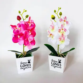 KARŠTO PARDAVIMO!!! Dirbtinių Drugelių Orchidėja Bonsai Netikrą Gėlių Puodą su Namų Baldai, Dekoras Didmeninė Dropshipping Naują Atvykimo