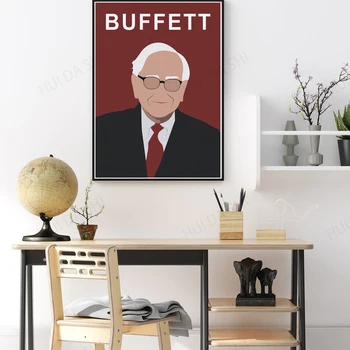 Warren Buffett Spausdinti, Warren Buffett Plakatas, Akcijų Rinkoje Plakatas, Minimalistinio Meno, Namų Dekoro, Interjero Dizainas, Įžymūs Žmonės